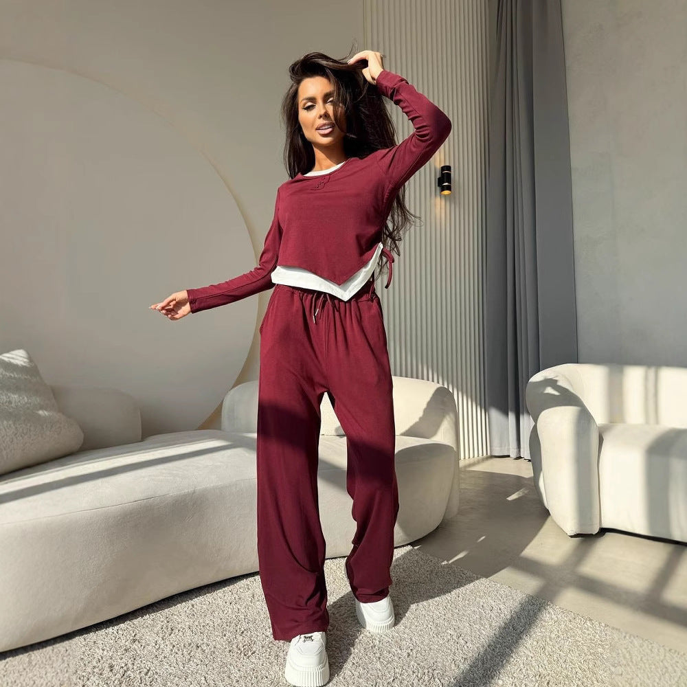 Damen Freizeitsuit Langarmoberteil und lockere Hose Eveloria