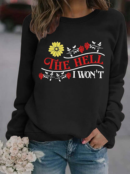 Damen Sweatshirt Verspieltes Motiv Bequem Grün Eveloria