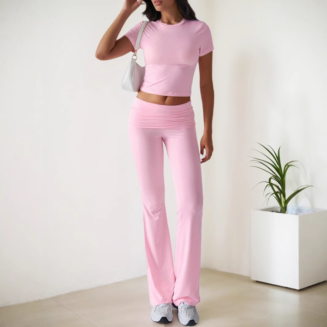 Damen Sportset Figurbetonter Flare Leggings Eveloria - Eveloria