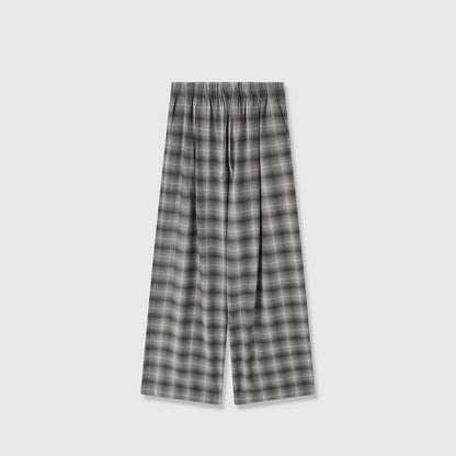 Damen Karohosen Elastischer Bund Weit Bequem Eveloria