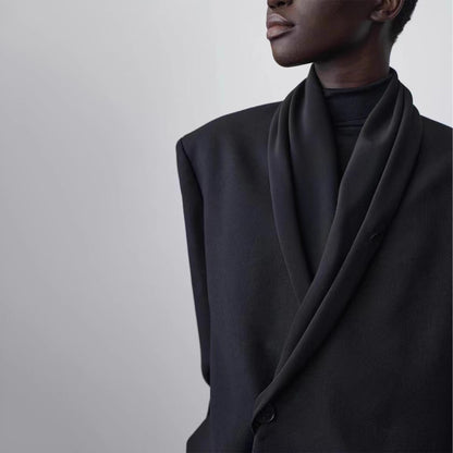 Damen Oversize Blazer mit Drapierung Vorderseite Eveloria