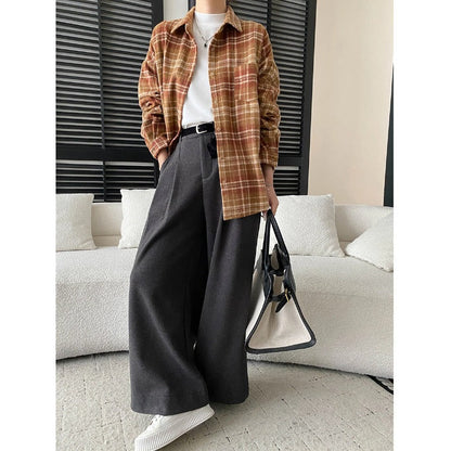 Damen Oversized Karohemdjacke Lässig Eveloria
