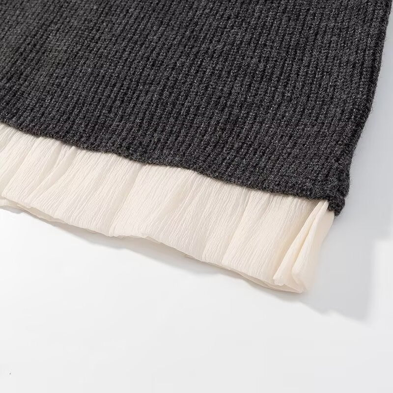 Damen Strickset mit Rüschensaum Eveloria