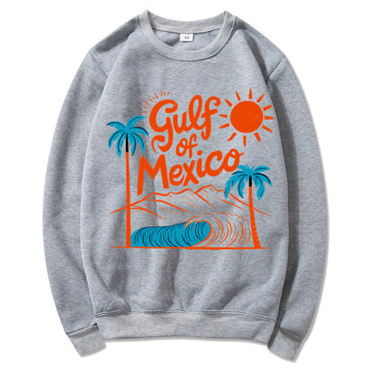 Damen Sweatshirt Maritimes Grafikdesign Lässiger Schnitt Grau