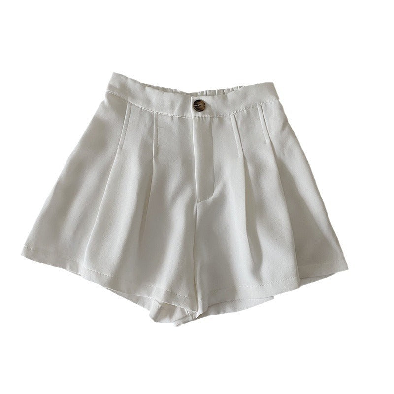 Damen Shorts Faltenwurf Knopf Detail