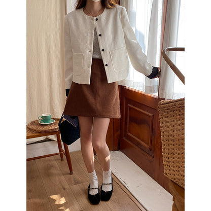 Damen Blazer Elegant Kürzer Dekorative Knöpfe