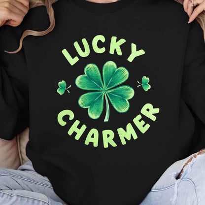Damen Sweatshirt Klee-Design Weiß