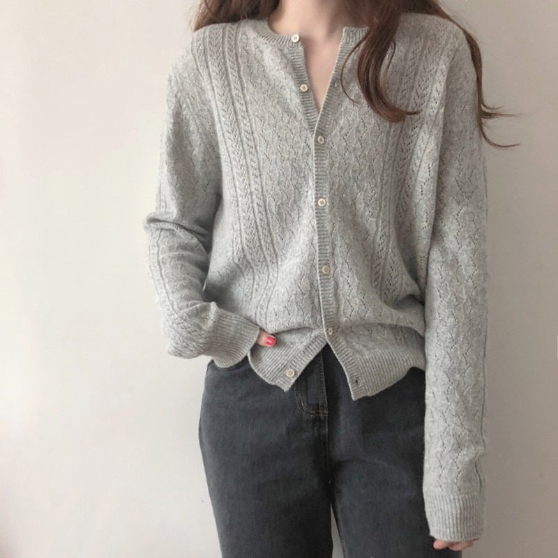 Damen Strickjacke Eingewebtes Zopfmuster Eveloria