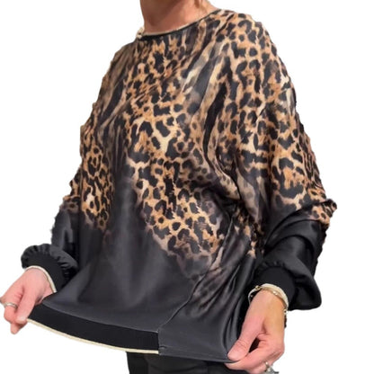 Damen Sweatshirt Leopardenmuster Trendy Eveloria