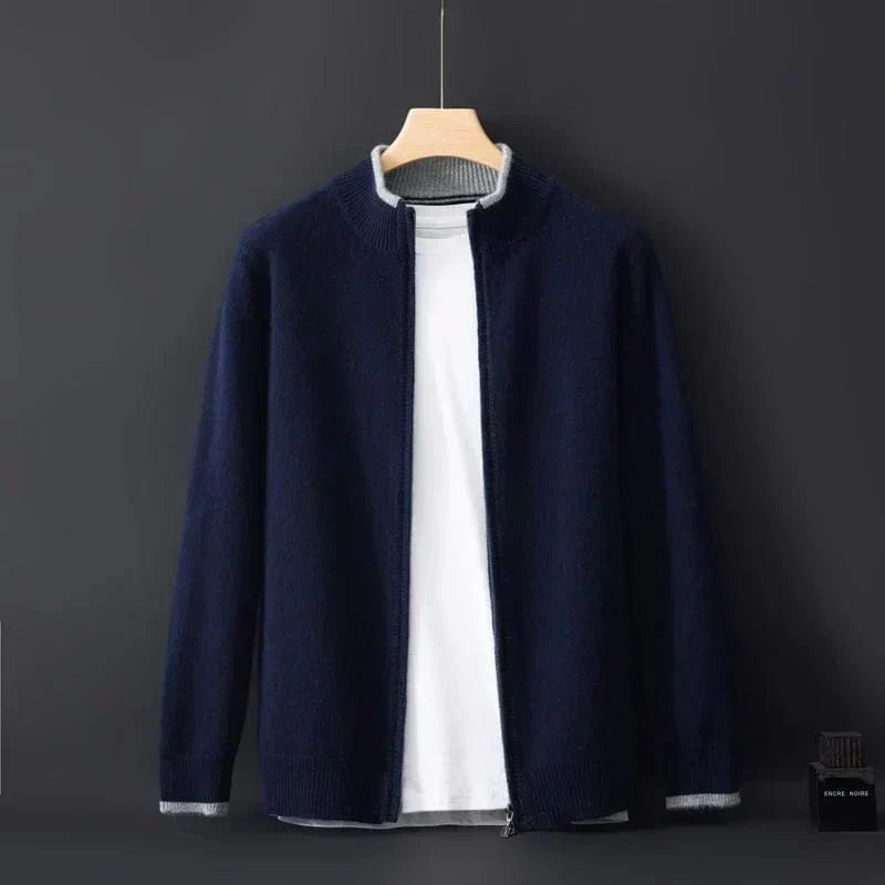 Eveloria Herren Strickjacke Reißverschluss Bequem Anthrazit