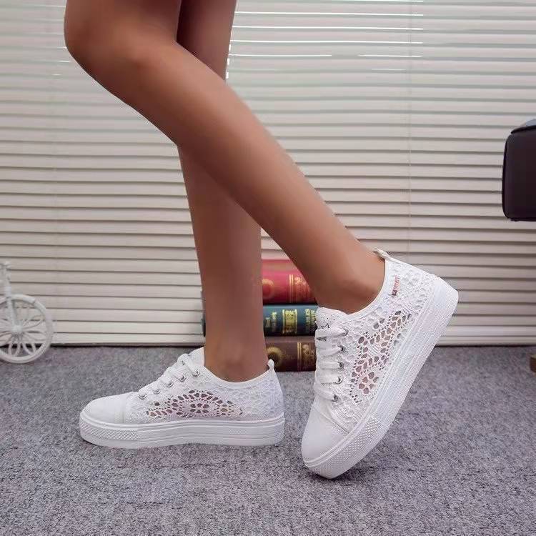 Damen Sneaker Spitzenmuster Rutschfeste Sohle Eveloria