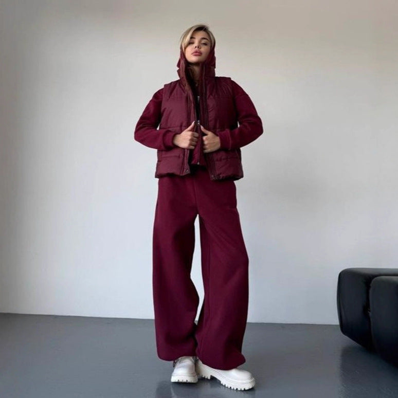 Damen Entspannungs-Set Kapuzenoberteil und weite Hose Eveloria