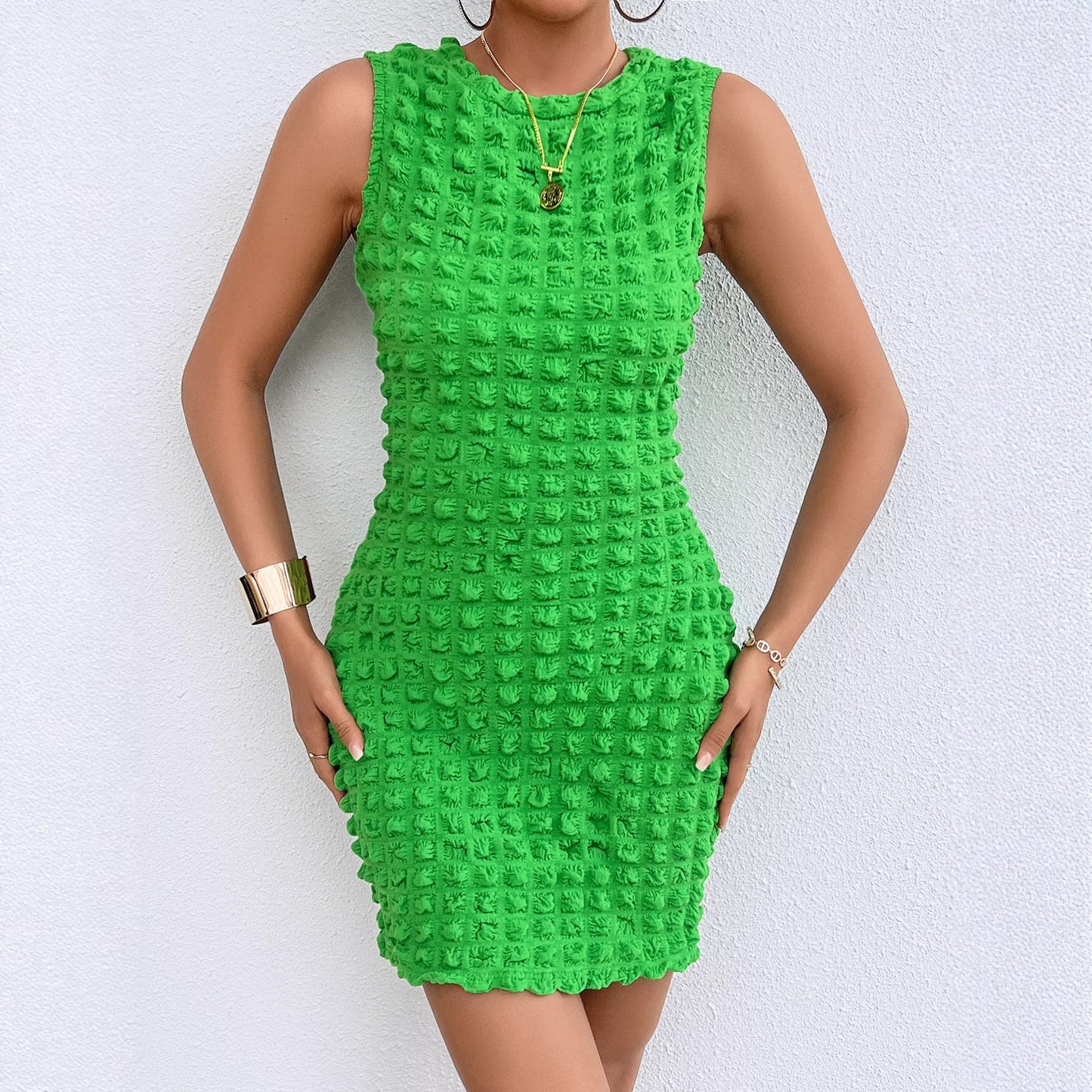 Damen Mini-Kleid Figurbetonter Schnitt Strukturiertes Design Eveloria