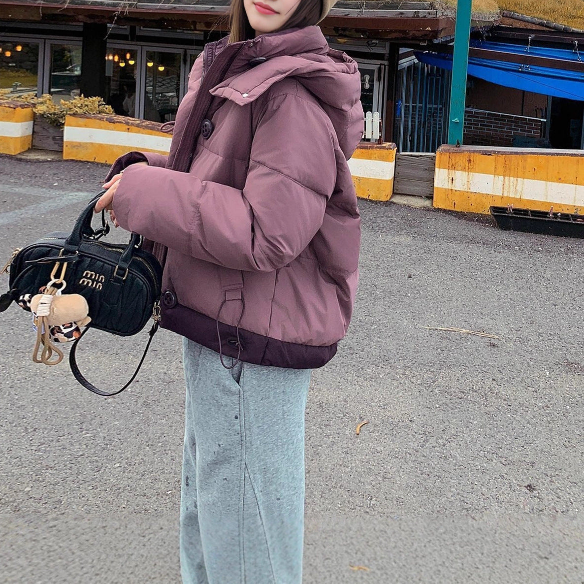 Damen Übergangsjacke Stehkragen Taschen Eveloria