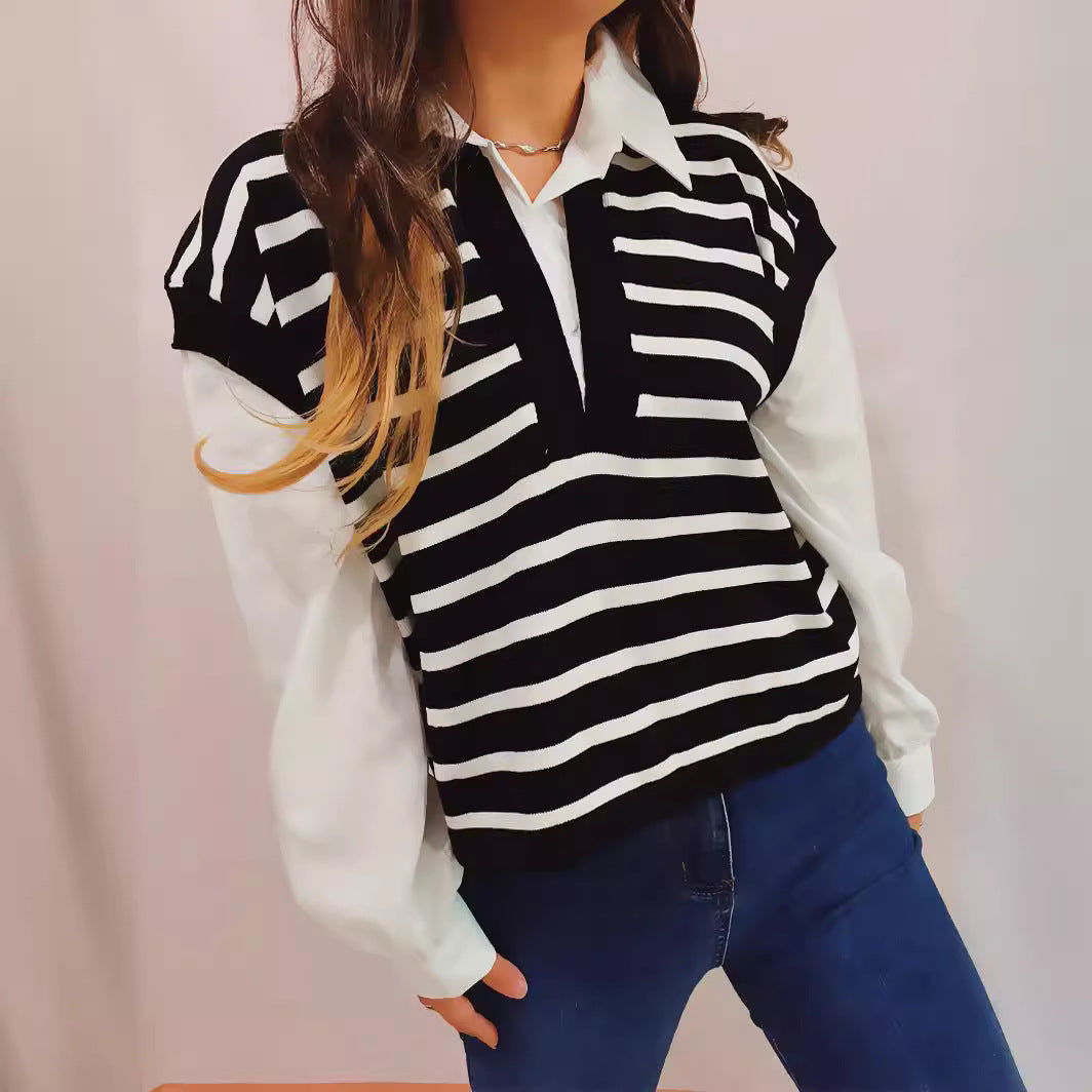 Damen Strickpullover Moderner Schnitt Puffärmel Elegantes Design