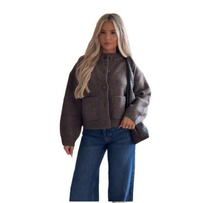 Damen Strickjacke Komfortabel Große Taschen Eveloria