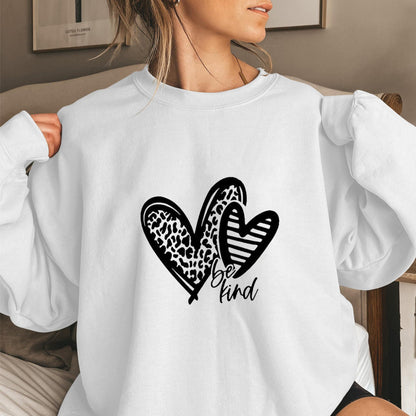 Damen Sweatshirt Herzmotiv Lässiger Schnitt Grau