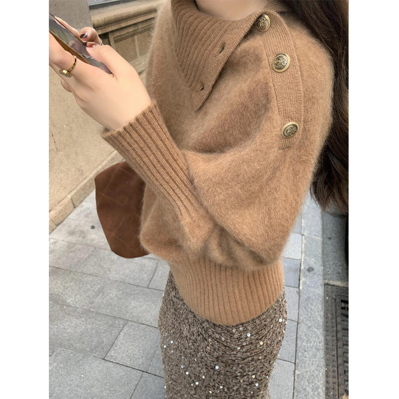 Damen Rollkragenpullover Weiches Strickmaterial Bequem