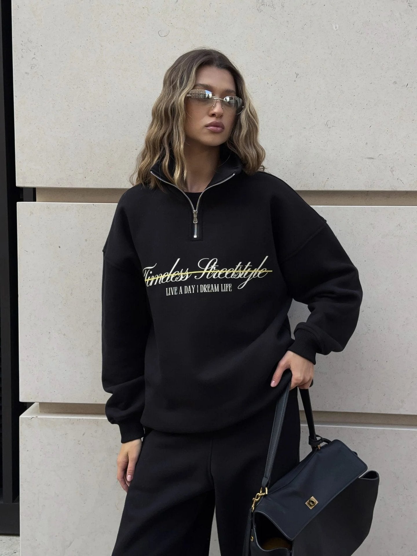 Damen Sweatshirt Hoher Kragen Eveloria