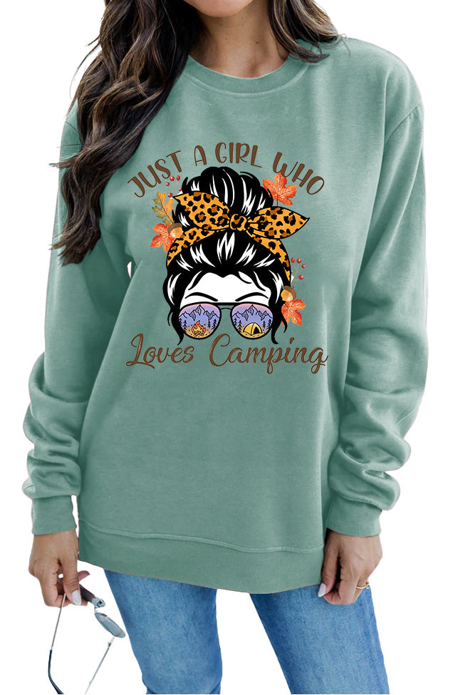 Damen Sweatshirt Campingmotiv Eveloria