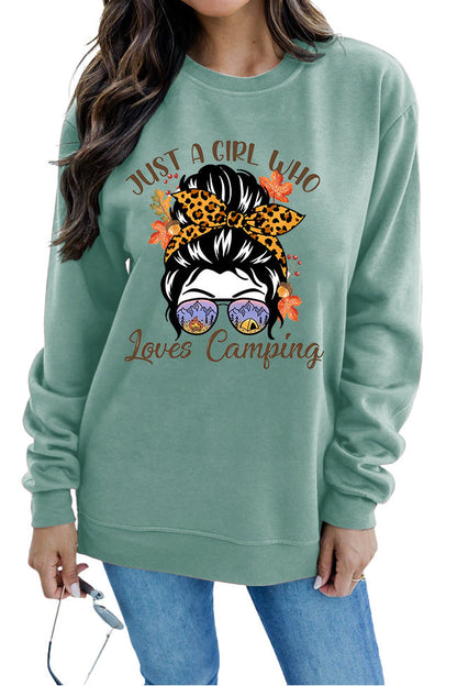 Damen Sweatshirt Campingmotiv Eveloria