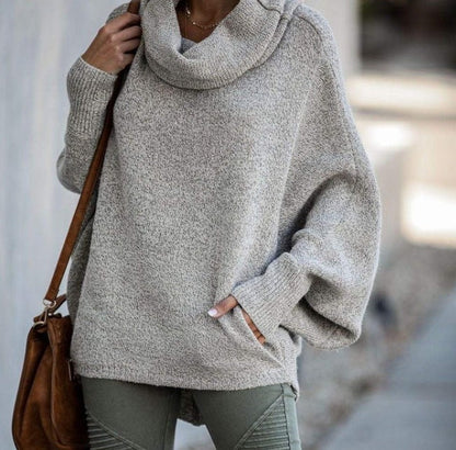 Damen Rollkragenpullover Lässig Weite Ärmel Eveloria