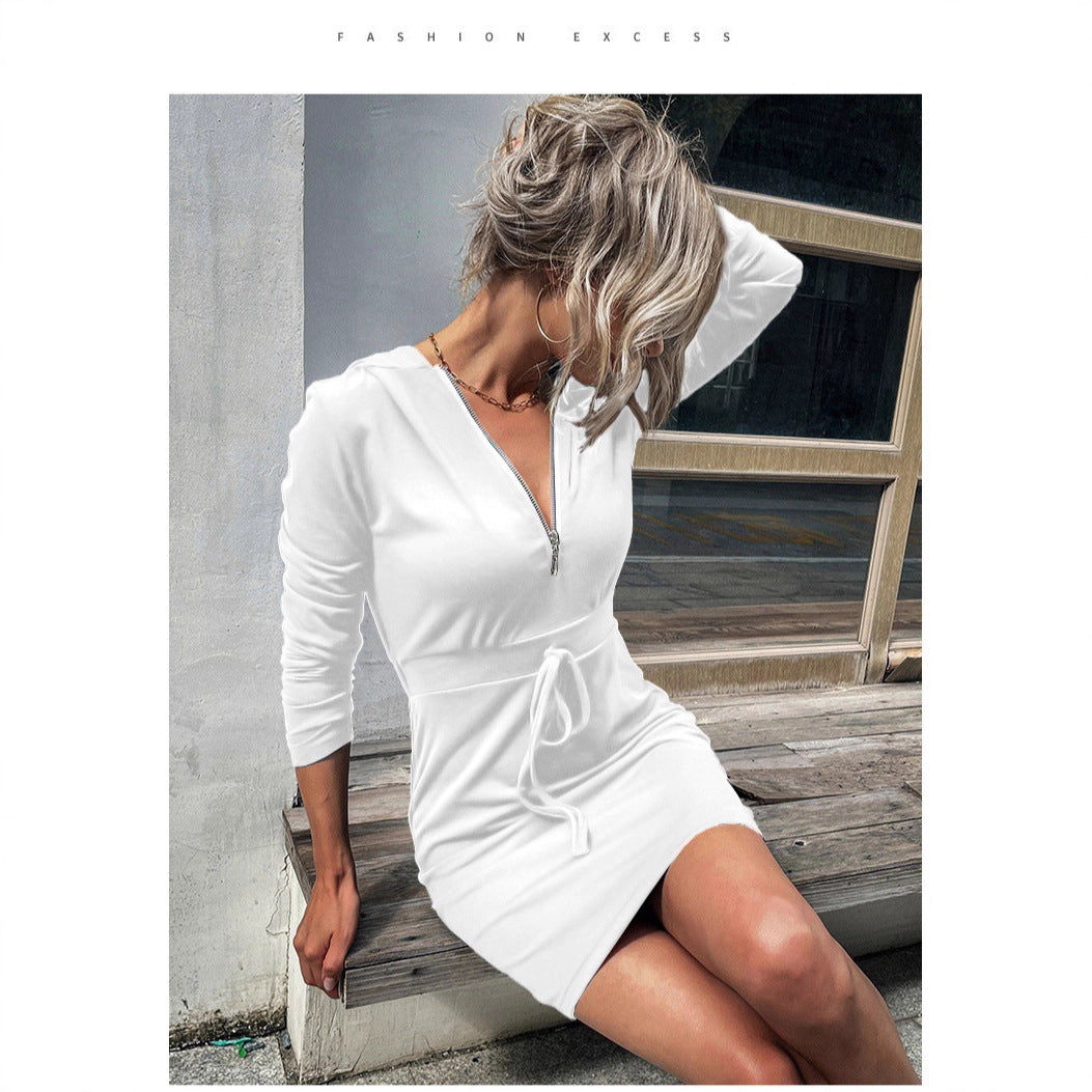 Damen Sportkleid Reißverschluss Regulierbarer Gürtel Eveloria - Eveloria