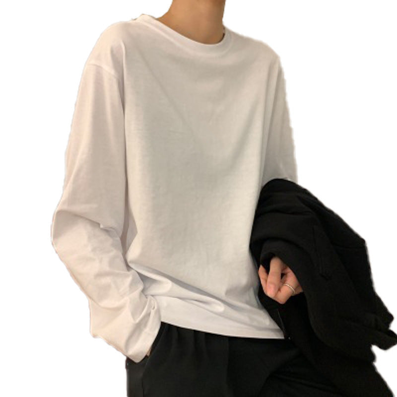 Damen Langarmshirt Klassischer Schnitt Baumwolle Weiß