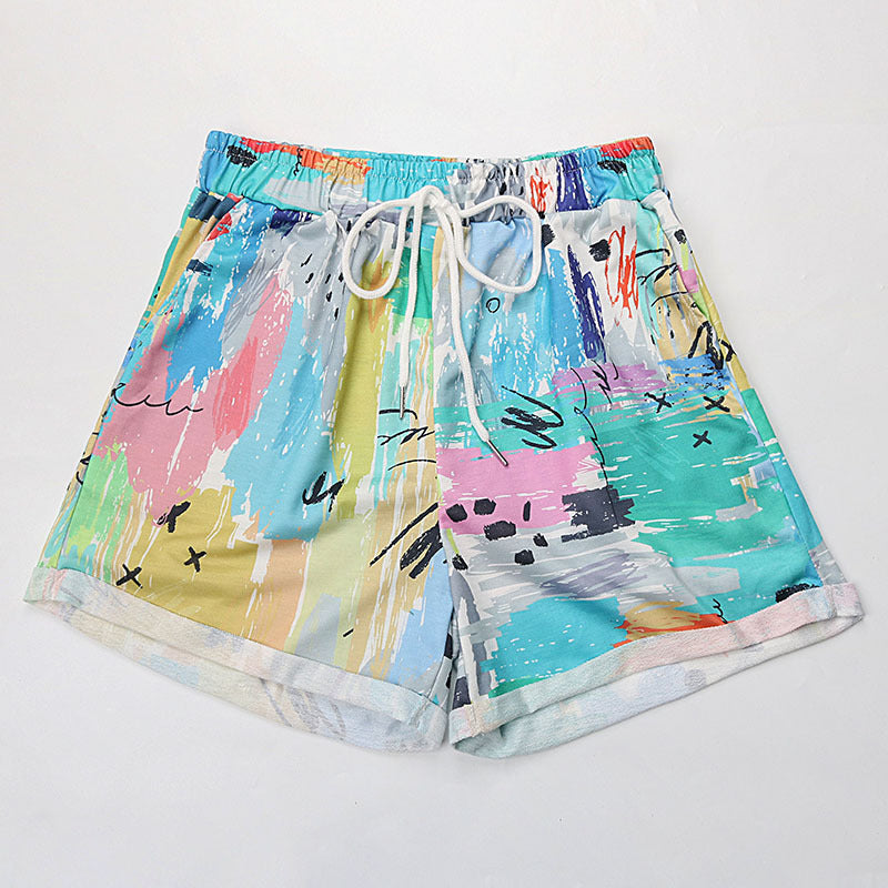 Damen Badeshorts Elastischer Bund Bunt Eveloria