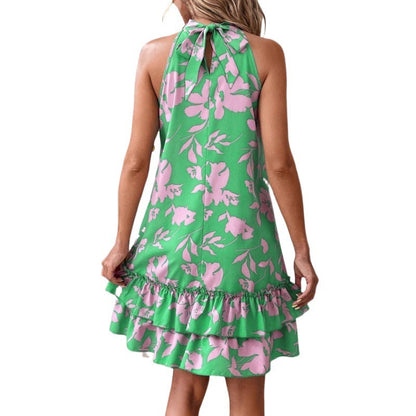 Damen Sommerkleid Rüschen-Design Floralmuster Eveloria