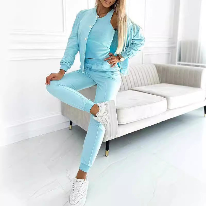 Damen Sportanzug Kurzarm Oberteil Urban Jacke Eveloria
