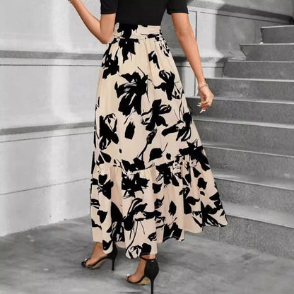 Damen Maxirock Voluminöser Schnitt Florales Design