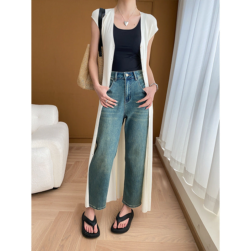 Damen Vintage-Hochtaillierte Jeans Eveloria