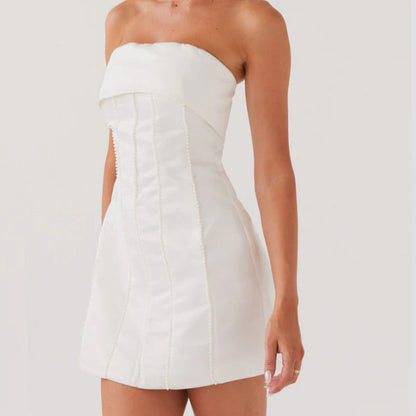 Damen Cocktailkleid Schulterfrei Elegant Tailliert Eveloria
