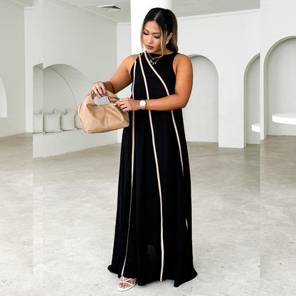 Damen Maxikleid Asymmetrisch Elegante Schnürung Eveloria