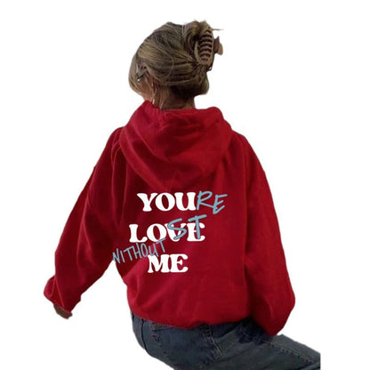 Damen Oversized Kapuzensweater Inspirierender Aufdruck