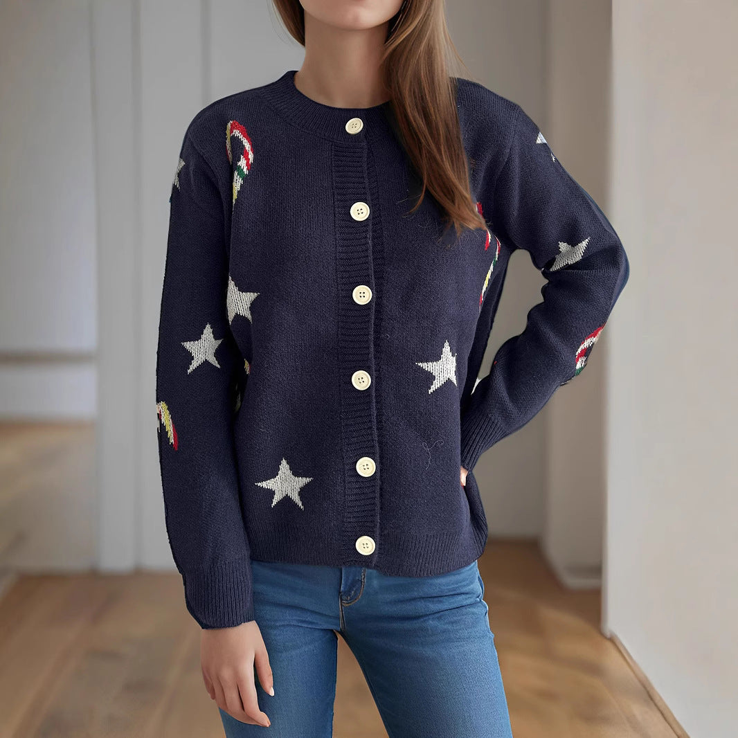Damen Strickjacke Festlich Designer-Druck Eveloria