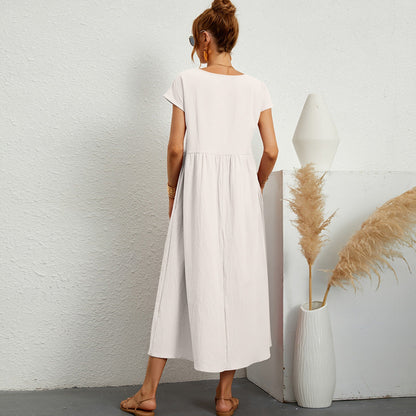 Damen Maxikleid Tailliert Mit Seitentaschen Eveloria