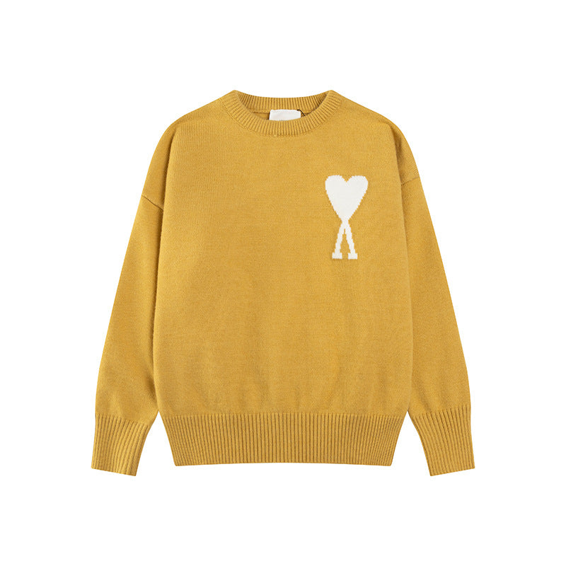 Damen Strickpullover Herz-Muster