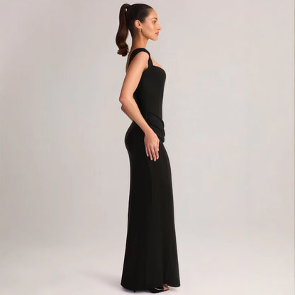 Damen Maxikleid Elegantes V-Ausschnitt Seitenschlitz Eveloria