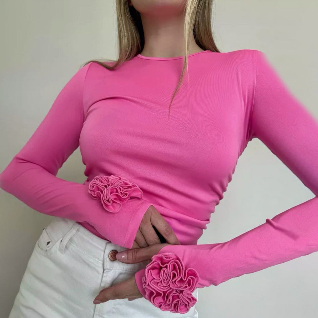 Damen Langarmshirt Rüschendetails Eveloria - Eveloria