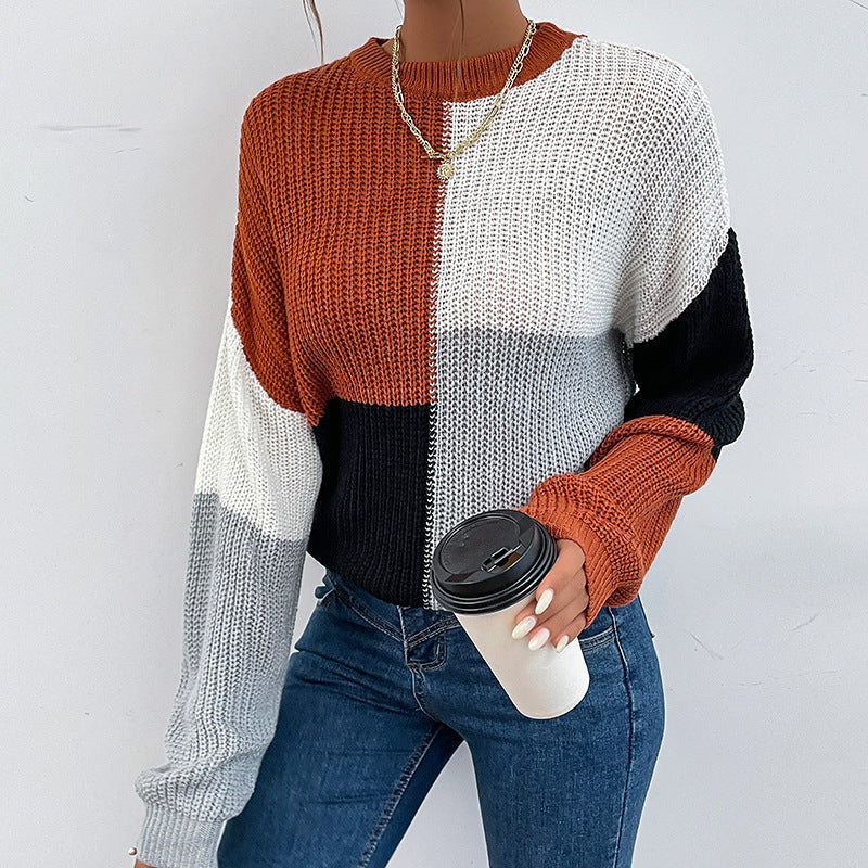 Damen Pullover Blockstreifen-Design Modern Eveloria - Eveloria