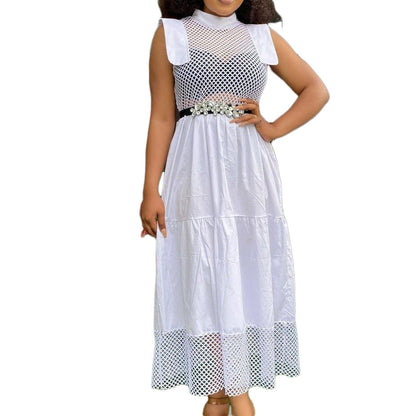 Damen Maxikleid mit Netzdetails Eveloria