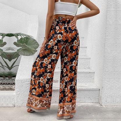 Damen Blumenhosen Weite Baumwolle Eveloria