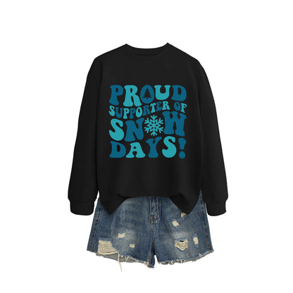 Damen Sweatshirt Kreativer Aufdruck Lässiger Schnitt Grau Eveloria