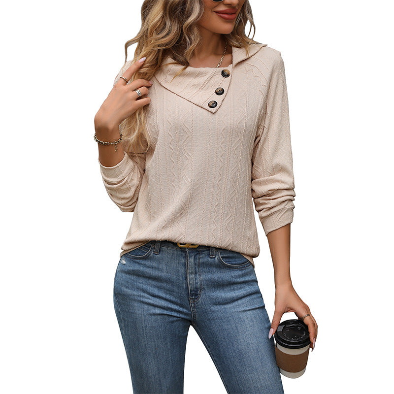 Damen Pullover mit Knopf-Detail Elegant Eveloria