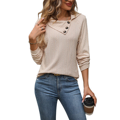 Damen Pullover mit Knopf-Detail Elegant Eveloria