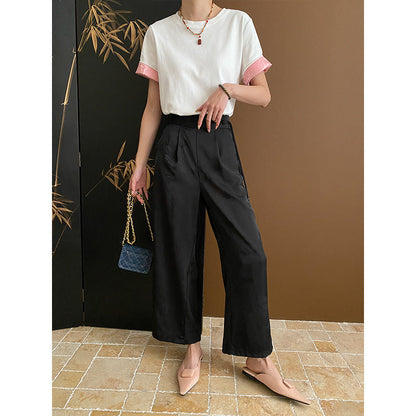 Damen Hochtaillierte Plissee-Hose Eveloria