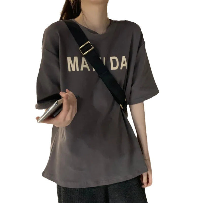 Damen T-Shirt mit Schriftzug Komfortabel Eveloria