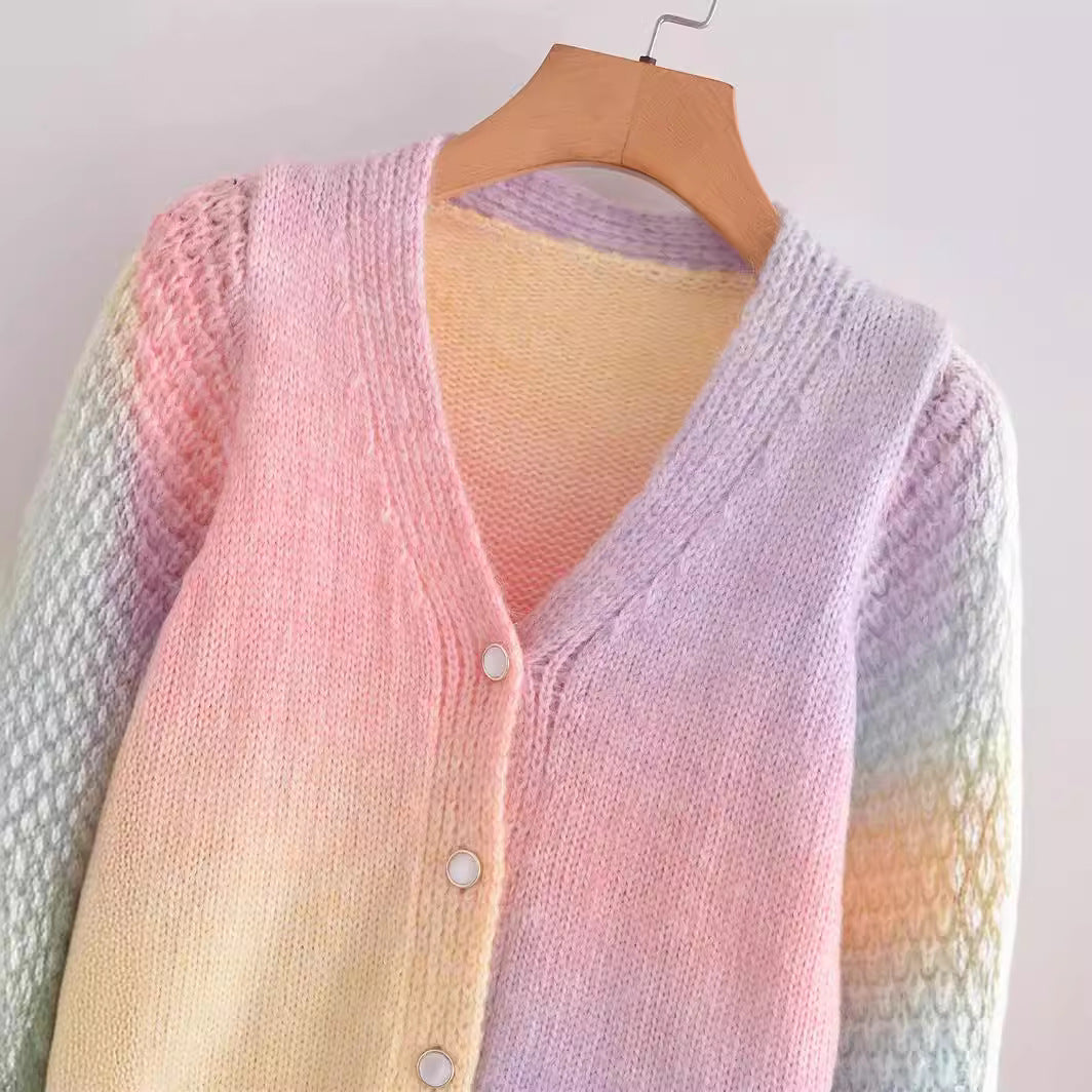 Damen Strickjacke Bunt Meliert Eveloria